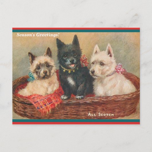 Mooie Scottie Dogs  Painting Holiday Briefkaart (Voorkant)
