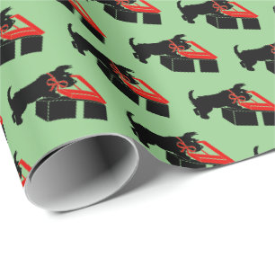 Mooie Scottie-hond Kerstmis Inpakpapier