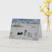 Mooie Scottie hond Westie Terrier Kerst Kaart (Gele Bloem)