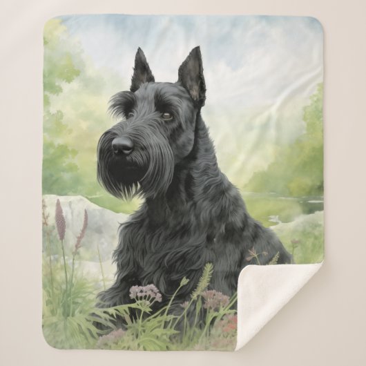 Mooie Scottie Sherpa Deken (Voorkant)