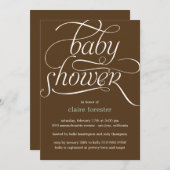 Mooie Script Baby shower Invitation (blauw) Kaart (Voorkant / Achterkant)