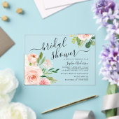 Mooie Script Blush Bloemachtige Bruiloftsborrel Acryl Uitnodigingen (Insitu (Huwelijk))