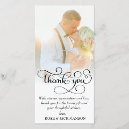 mooie script bruiloft dank je bedankkaart