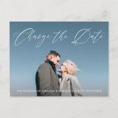 Mooie Script Foto Datum Wijzigen Aankondigingskaart (Voorkant)