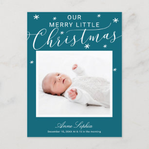 Mooie Script Foto Kerst Geboorte Aankondiging