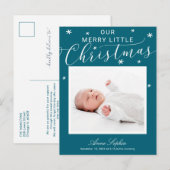 Mooie Script Foto Kerst Geboorte Aankondiging (Voorkant / Achterkant)