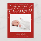 Mooie Script Foto Kerst Geboorte Aankondiging (Voorkant)