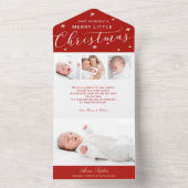 Mooie Script Foto Kerst Geboorte Aankondiging (Binnen)
