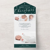 Mooie Script Foto Kerstmis Geboorte Aankondiging (Binnen)