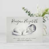 Mooie Script Foto Overlay Geboorteaankondiging Aankondiging (Staand voorkant)