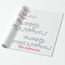 MOoie SCRIPT GELUKKIG KERSTFEEST GEpersonaliseerde Cadeaupapier