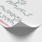 MOoie SCRIPT GELUKKIG KERSTFEEST GEpersonaliseerde Cadeaupapier (Hoek)