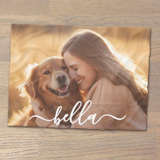 Mooie Script Huisdier Foto Horizontaal Fleece Deken