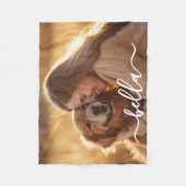 Mooie Script Huisdier Foto Horizontaal Fleece Deken (Voorkant)