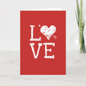 Mooie Script Liefde Rode Hart Valentijnsdag Kaart (Voorkant)