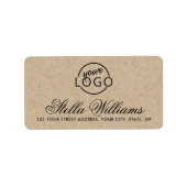 Mooie script logo Kraft look retouradres Etiket (Voorkant)