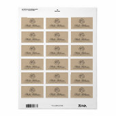 Mooie script logo Kraft look retouradres Etiket (Full Sheet)