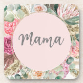 Mooie script mama's mooie bloemen voor moeder bier onderzetter (Voorkant)