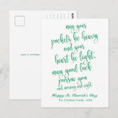 Mooie script Oud-Iers Segenswens St. Patrick's Day Briefkaart (Voorkant / Achterkant)