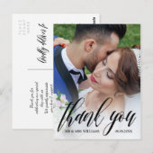 Mooie script overlay bruiloft foto dank u briefkaart (Voorkant / Achterkant)