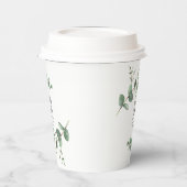 Mooie scriptemalyptusbladbruiloft papieren bekers (Links)