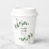 Mooie scriptemalyptusbladbruiloft papieren bekers (Voorkant)