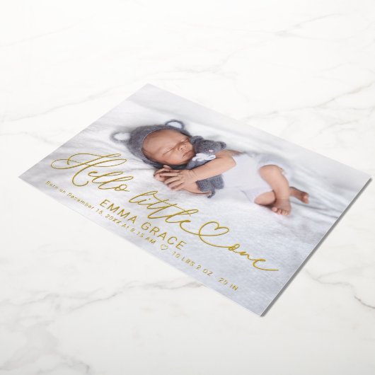 Mooie Scriptie Foto Geboorteaankondigingskaarten Folie Uitnodiging (Gedraaid)