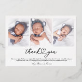 Mooie Scriptie Foto Geboorteaankondigingskaarten Folie Uitnodiging (Achterkant)