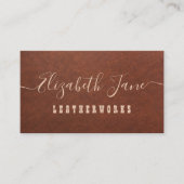 mooie scriptlederwerken visitekaartje (Voorkant)