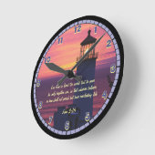 Mooie scripts John 3:16 Custom Lighthouse La Ronde Klok (Hoek)