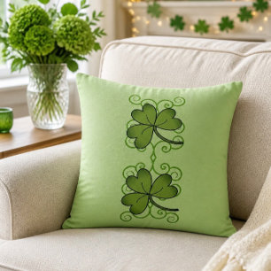 Mooie Scroll & Shamrock Worp Kussen