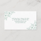 Mooie Seafoam Green Floral Line Art Visitekaartje (Achterkant)