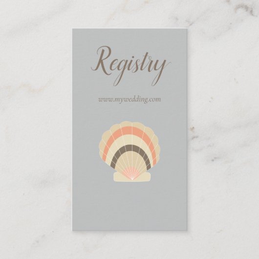 Mooie Seashell Beach thema bruiloft register Informatiekaartje (Voorkant)