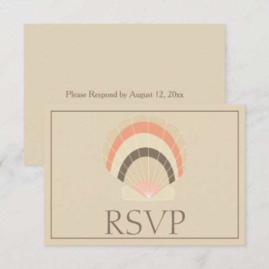 Mooie Seashell reactie RSVP Kaartje (Voorkant / Achterkant)