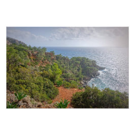 Mooie Seashore op het eiland Kreta, Griekenland Foto Afdruk