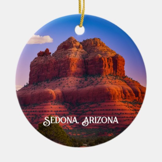 Mooie Sedona Arizona Red Rocks landschapskunst Keramisch Ornament (Voorkant)