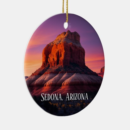 Mooie Sedona Arizona Red Rocks landschapskunst Keramisch Ornament (Rechts)