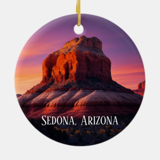 Mooie Sedona Arizona Red Rocks landschapskunst Keramisch Ornament (Achterkant)
