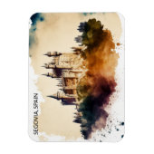 Mooie Segovia Spanje Kasteel Schilderij Magneet (Verticaal)