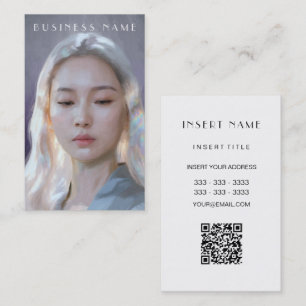 Mooie sere vrouw illustratie visitekaartje