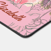 Mooie Serene Roze en Gele Bloemen Naam Bureaumat (Hoek)