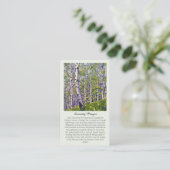 Mooie sereniteit Paarse groene gebeds Kaart Visitekaartje (Staand voorkant)