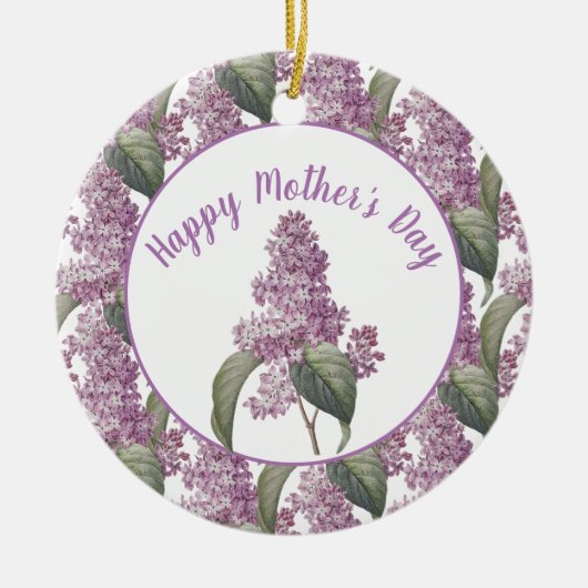 Mooie Sering Bloemen Moederdag Keramisch Ornament (Voorkant)