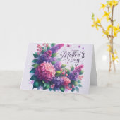 Mooie Sering Moederdag Bloemen "Mam" Kaart (Gele Bloem)