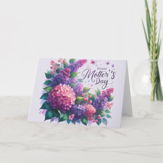 Mooie Sering Moederdag Bloemen "Mam" Kaart (Voorkant)