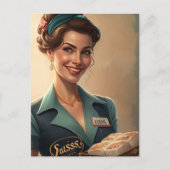 Mooie serveerster briefkaart (Voorkant)