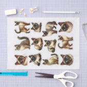 Mooie set Siamese katten Fussy Cuts Tissuepapier (Craft)