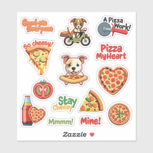 Mooie Set Valentijnsdag Pizza Sticker (Vel)