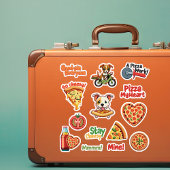 Mooie Set Valentijnsdag Pizza Sticker