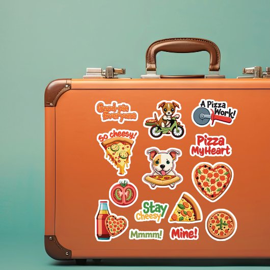 Mooie Set Valentijnsdag Pizza Sticker